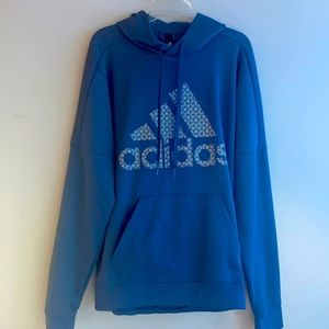Adidas Stripes Hoodie Blue (Small-Unisex)